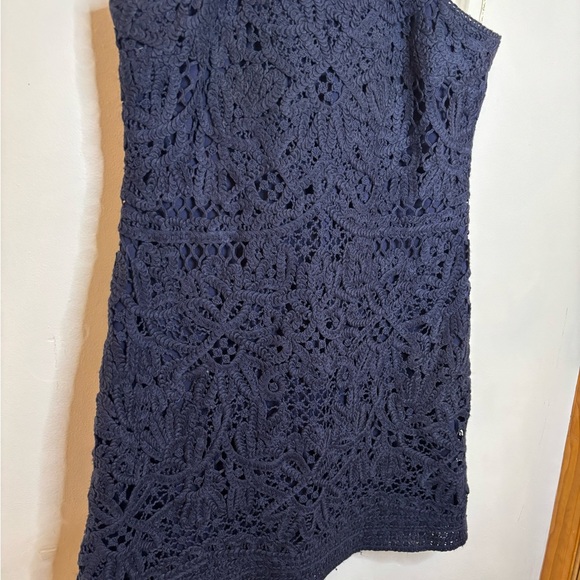 Lilly Pulitzer Jamie Navy Crochet High Neck Mini Dress - Picture 10 of 12